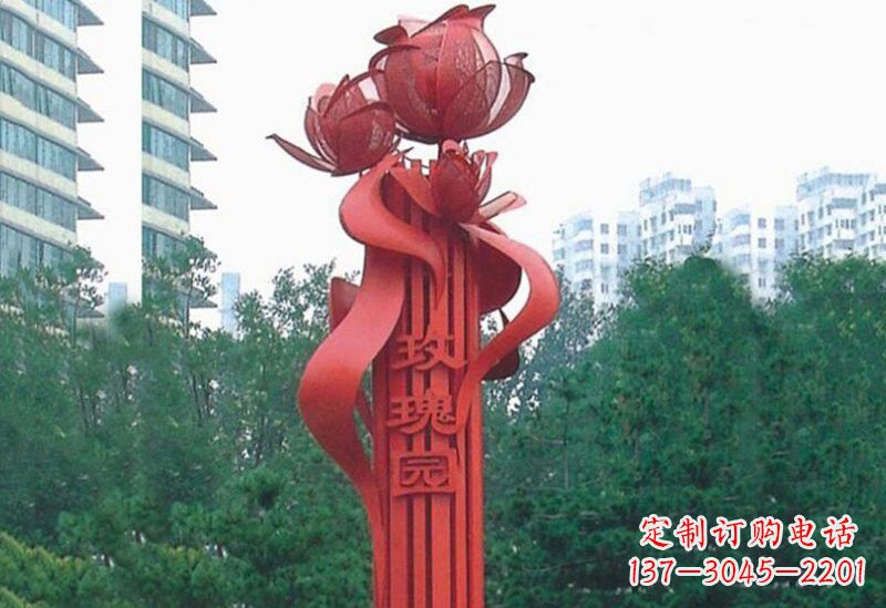 泉州不锈钢抽象玫瑰花雕塑
