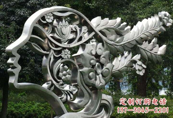 泉州不锈钢抽象美女轮廓雕塑