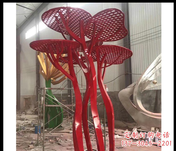 泉州不锈钢蘑菇景观雕塑