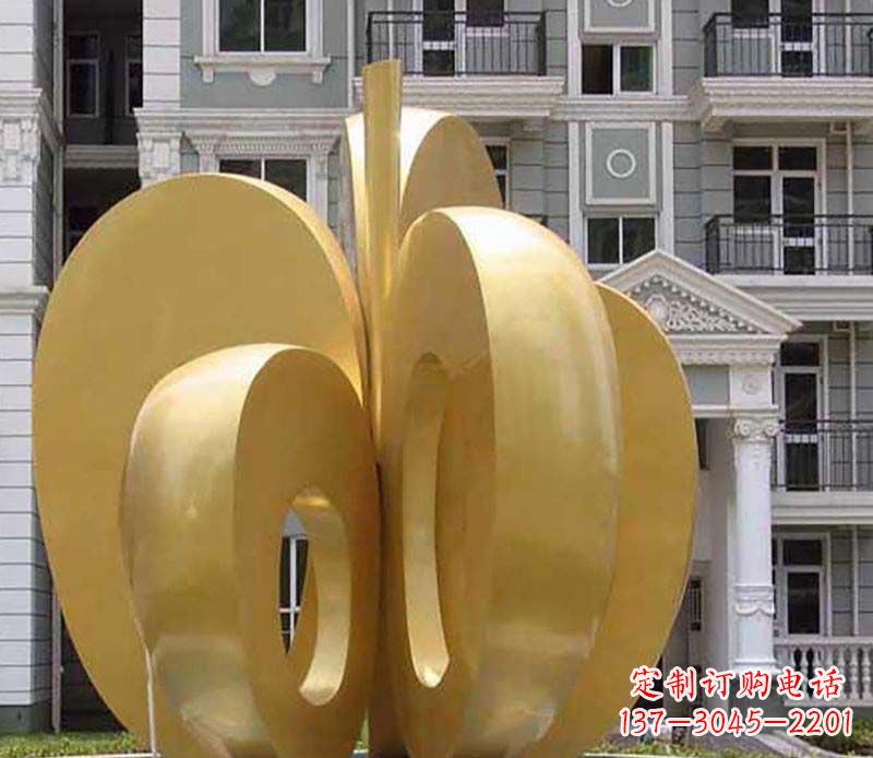 泉州不锈钢抽象苹果雕塑