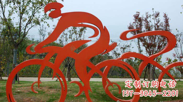 泉州不锈钢自行车雕塑捕捉运动精神