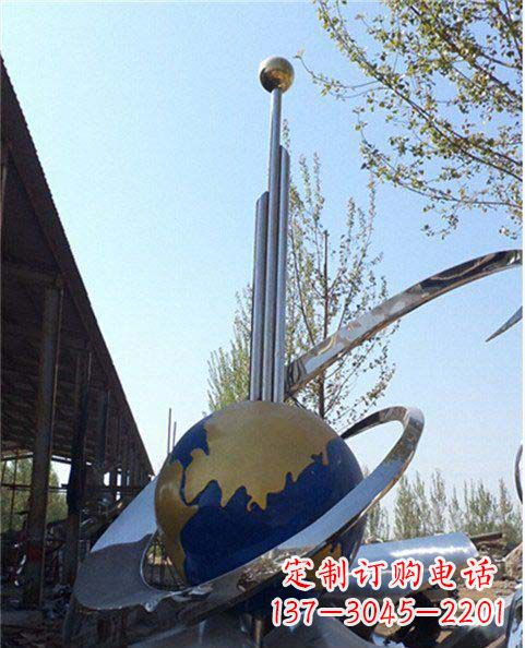 泉州不锈钢抽象书本地球雕塑