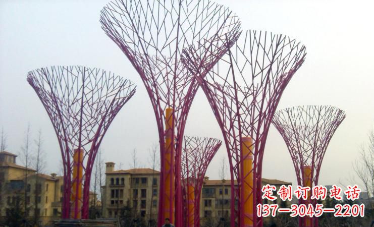 泉州不锈钢树枝雕塑——点缀城市景观