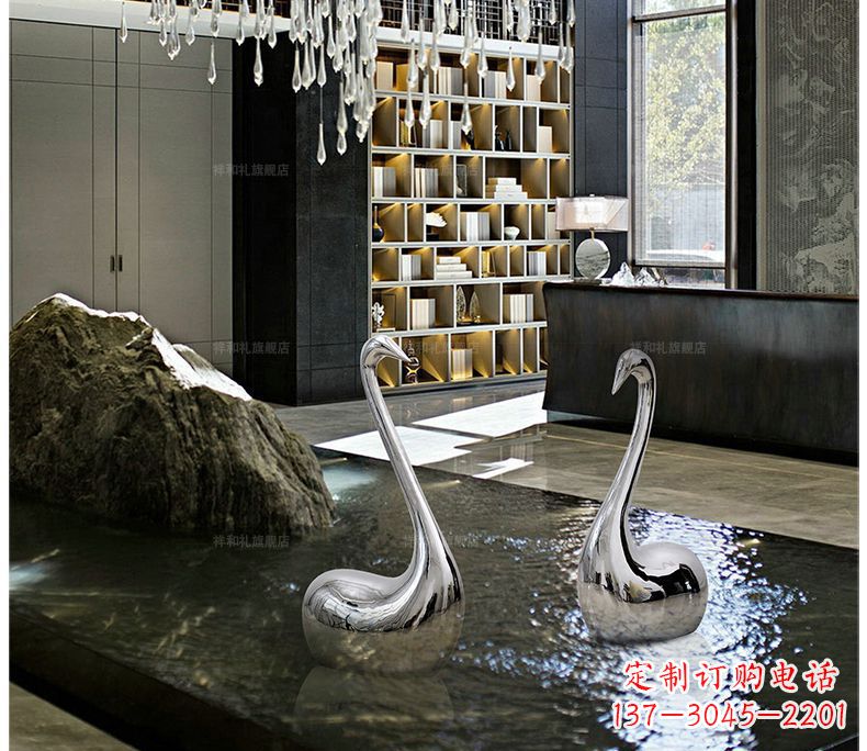 泉州精致的不锈钢天鹅雕塑