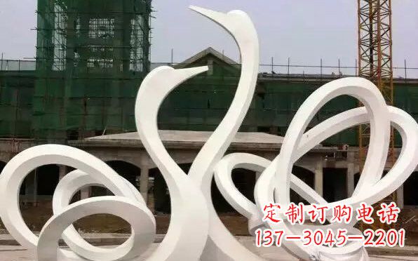 泉州不锈钢天鹅雕塑美丽而优雅