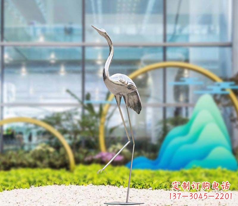 泉州不锈钢仙鹤雕塑传承中国古典文化