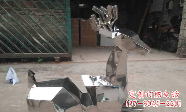 泉州不锈钢抽象小鹿雕塑 (2)