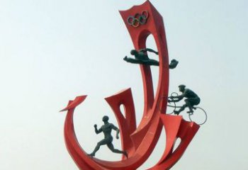 泉州运动员雕塑缅怀奥运会的荣耀