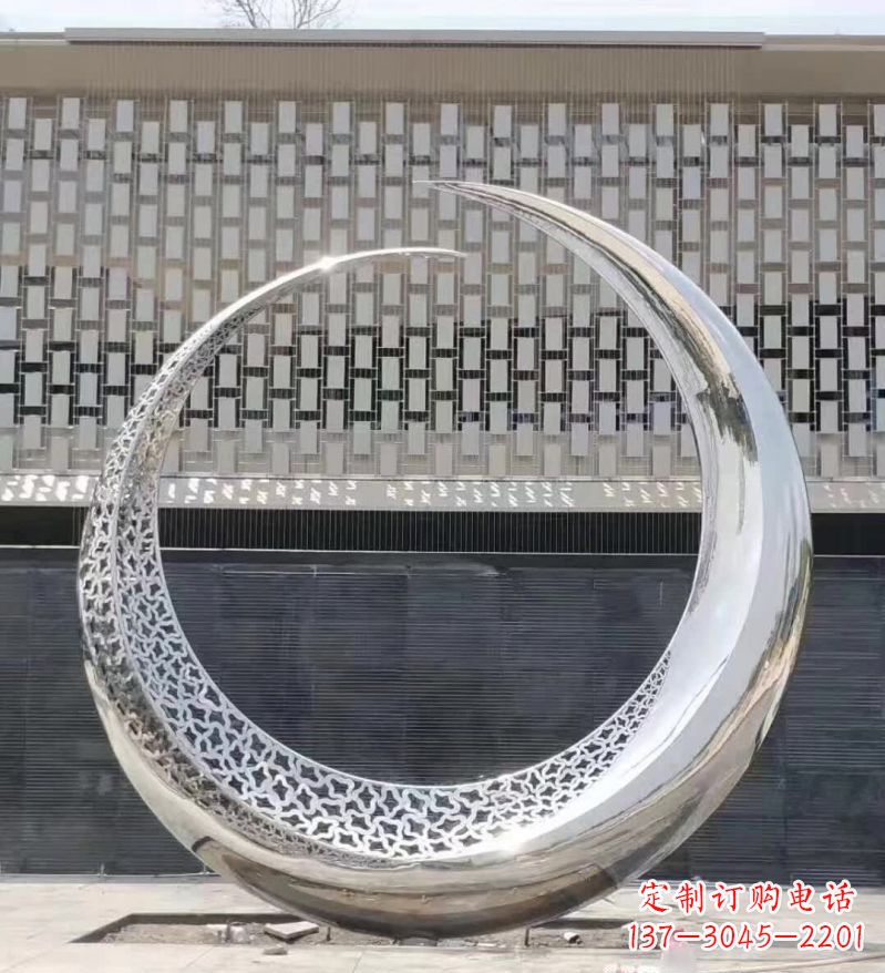 泉州不锈钢月亮雕塑精美的艺术之作