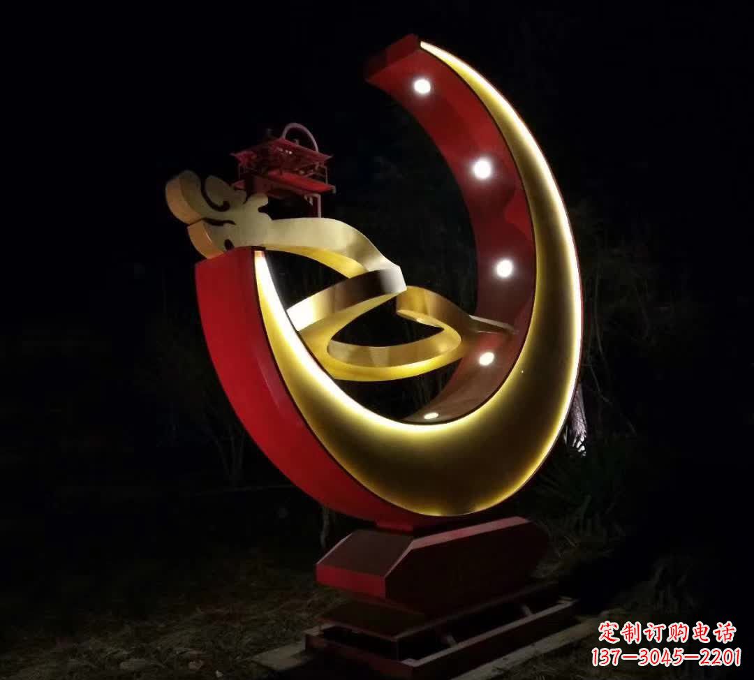 泉州不锈钢月亮雕塑静谧中的经典之美