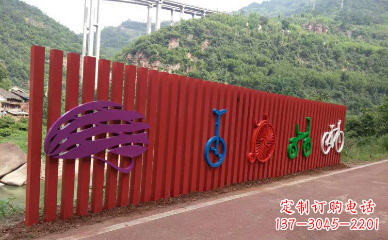泉州不锈钢抽象自行车公园景观雕塑