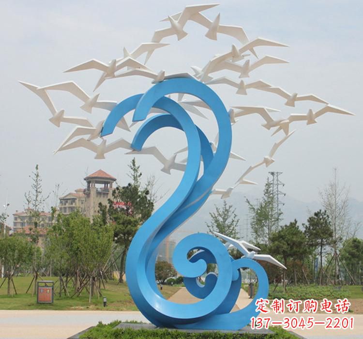 泉州新题目精美不锈钢大雁雕塑