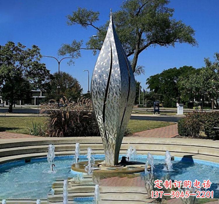 泉州不锈钢创意浪花喷泉雕塑