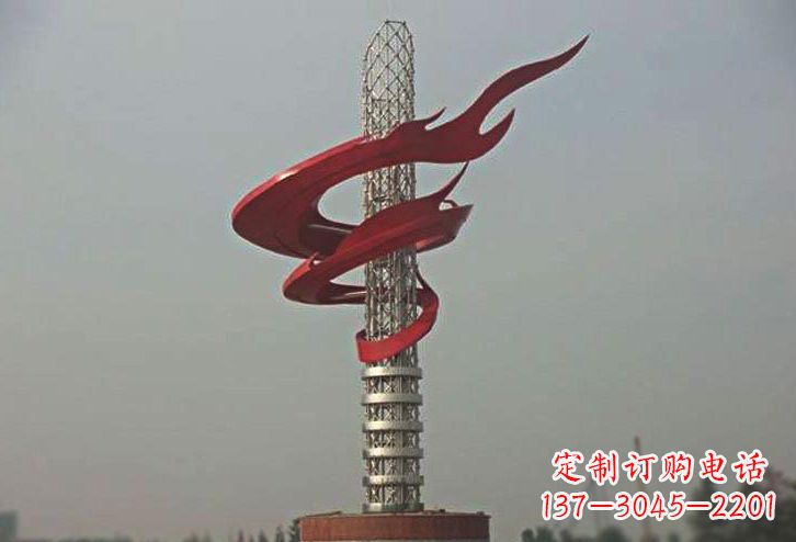 泉州不锈钢大型抽象火炬雕塑