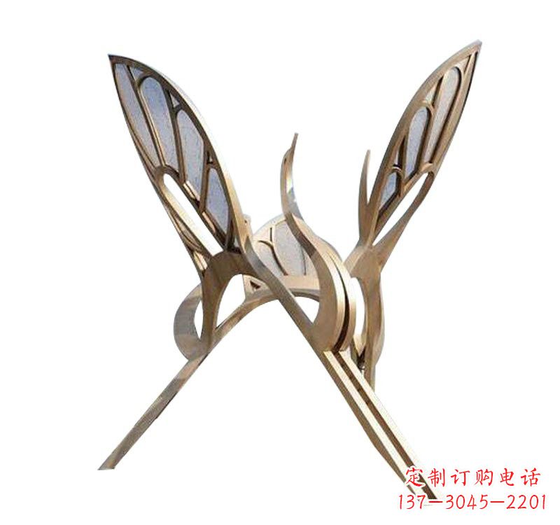 泉州不锈钢大型抽象仙鹤雕塑