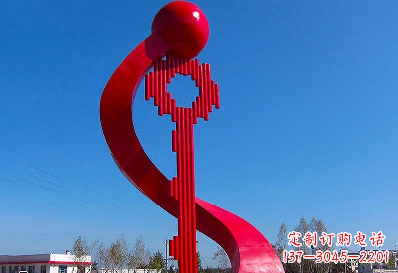 泉州不锈钢大型抽象钥匙雕塑