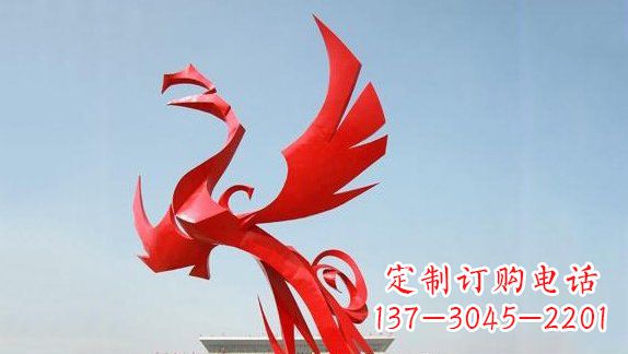 泉州不锈钢大型飞翔的凤凰雕塑
