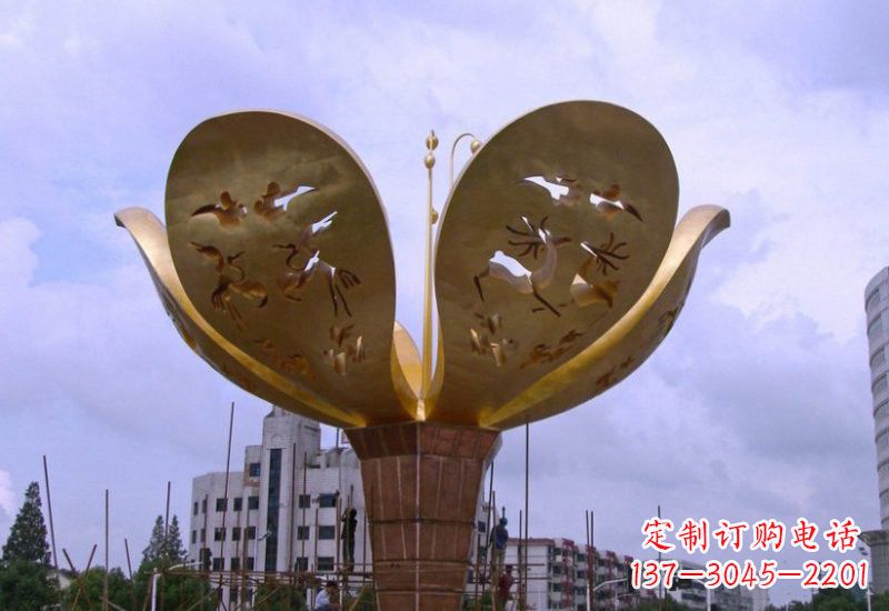 泉州大型不锈钢紫荆花雕塑
