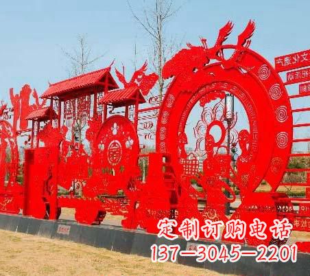 泉州不锈钢党旗党建雕塑