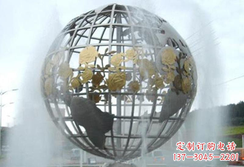 泉州不锈钢地球仪喷泉雕塑