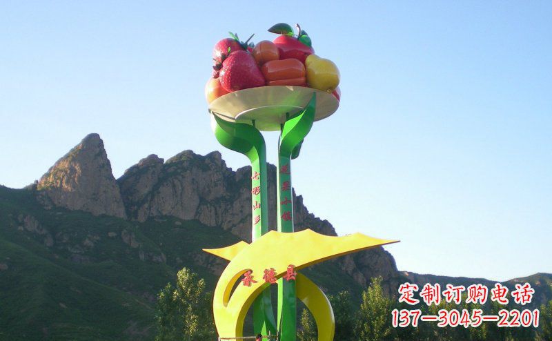 泉州不锈钢制作的苹果雕塑