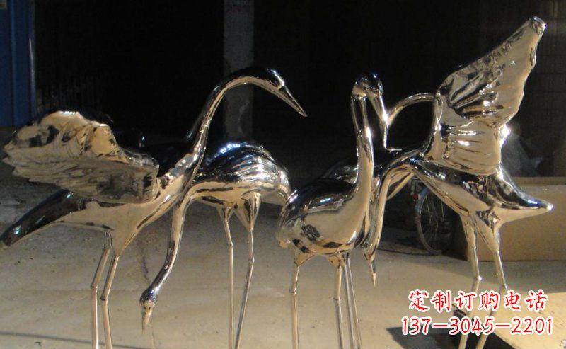 泉州仙鹤雕塑不锈钢锻造的精美艺术
