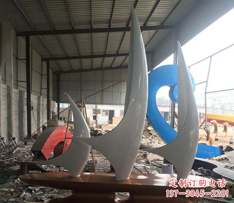 泉州不锈钢帆船景观雕塑 (2)