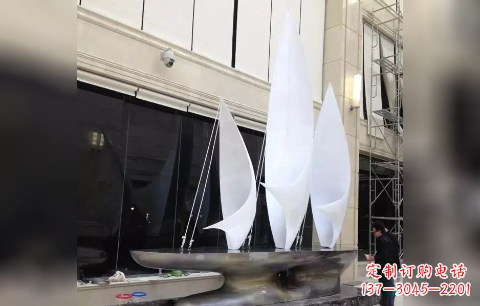 泉州不锈钢帆船海洋迷人的雕塑