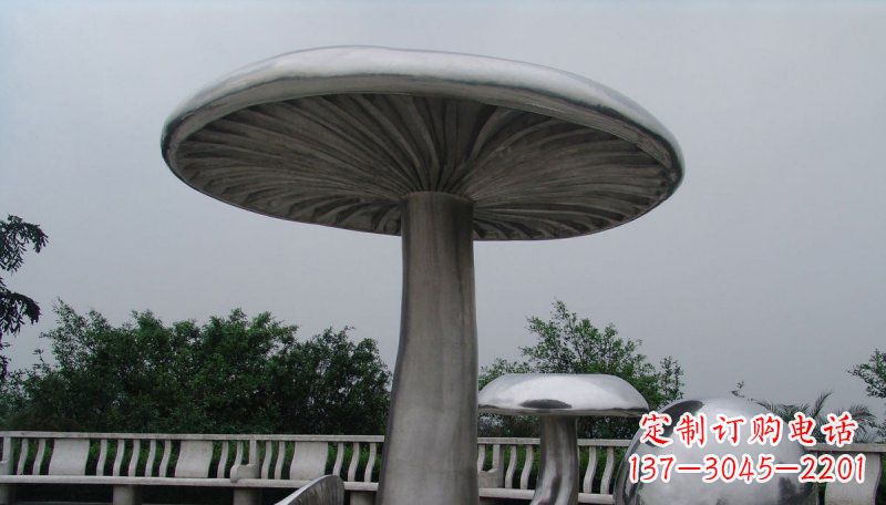 泉州不锈钢仿真蘑菇凉亭雕塑