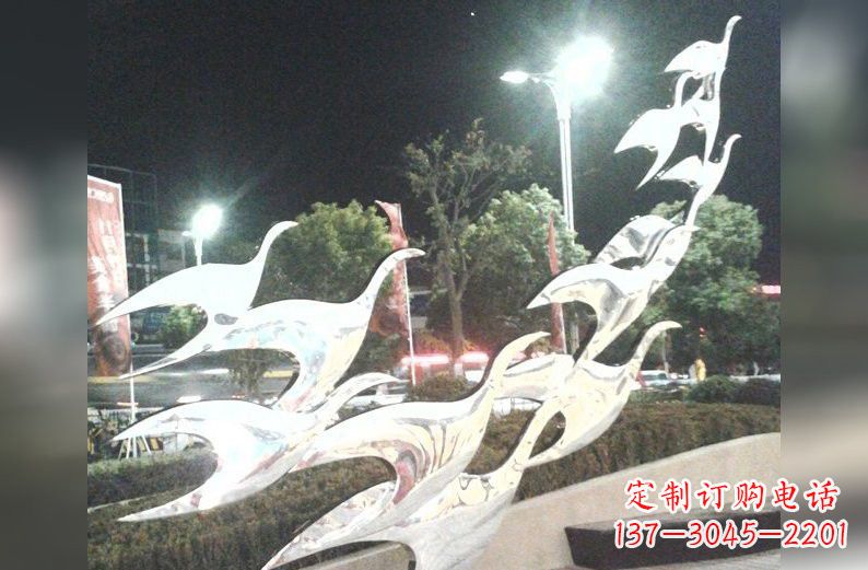 泉州不锈钢大雁雕塑一种高雅的艺术美学