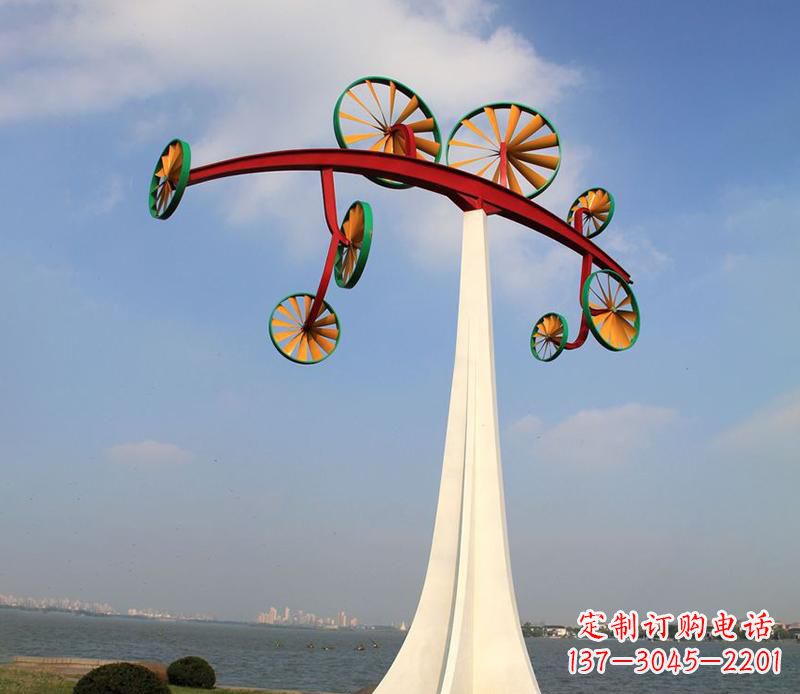 泉州不锈钢风车烤漆雕塑