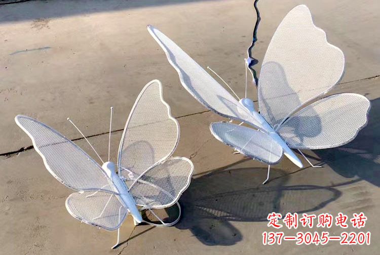 泉州不锈钢钢丝网格蝴蝶雕塑摆件,可加灯带