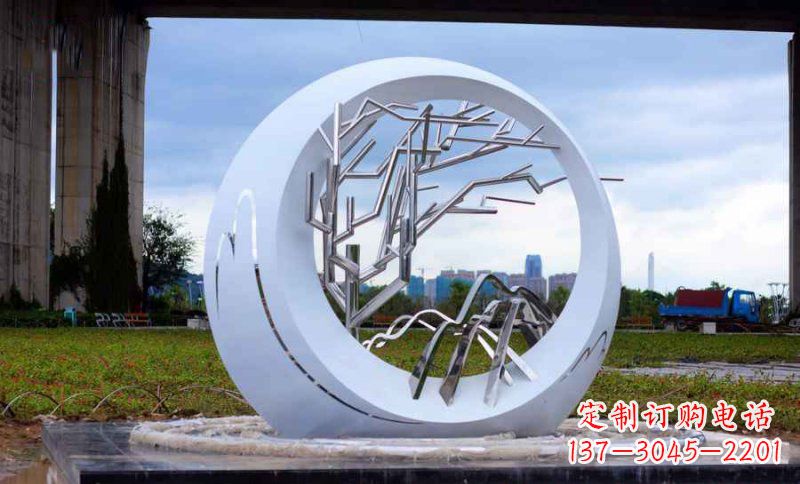 泉州不锈钢公园抽象树枝雕塑