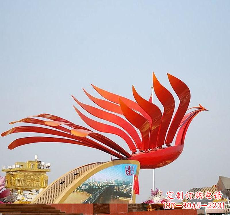 泉州不锈钢公园大型凤凰雕塑
