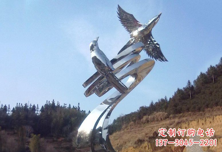 泉州不锈钢公园动物鸟雕塑