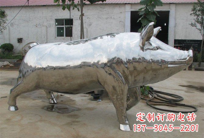 泉州不锈钢公园动物猪雕塑精美雕塑展现完美美学
