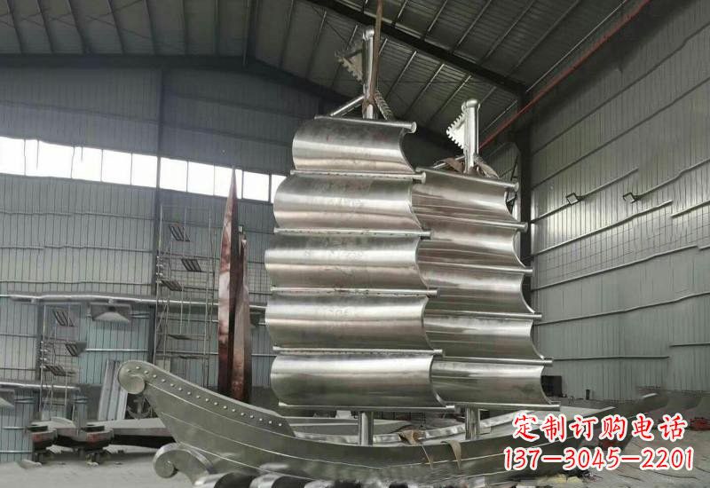 泉州不锈钢帆船雕塑美丽的海洋艺术