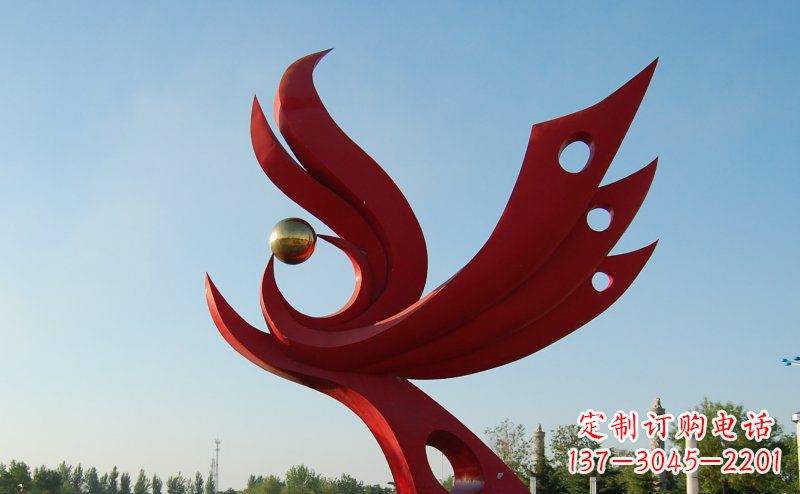 泉州不锈钢公园凤凰雕塑 (2)