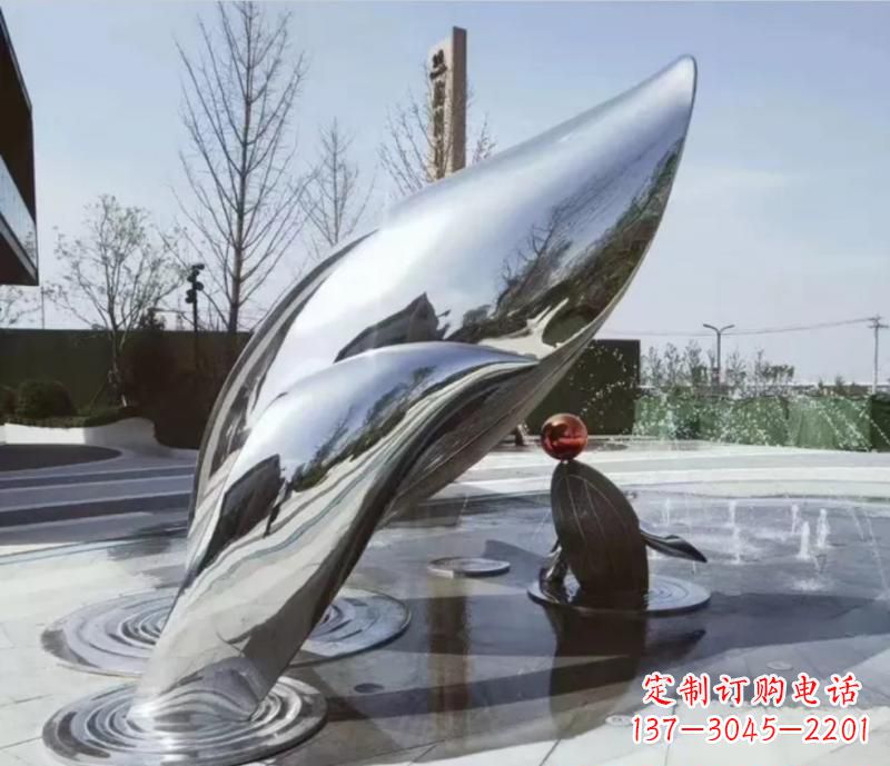 泉州精美不锈钢海豚雕塑