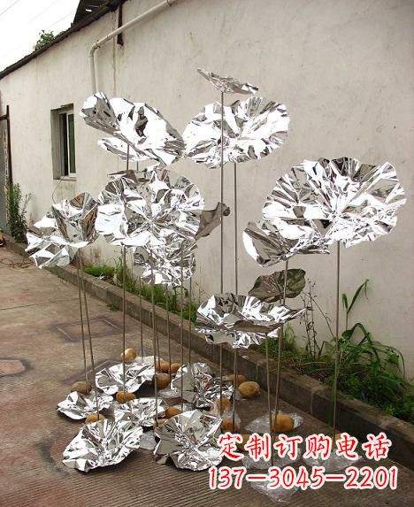 泉州不锈钢公园镜面荷叶雕塑