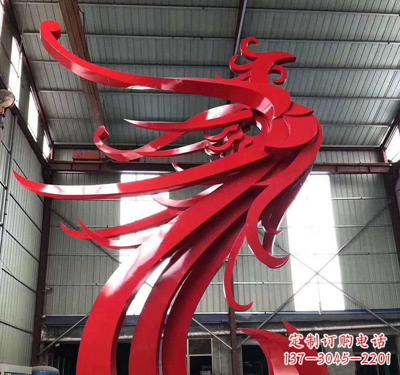 泉州不锈钢公园烤漆凤凰雕塑