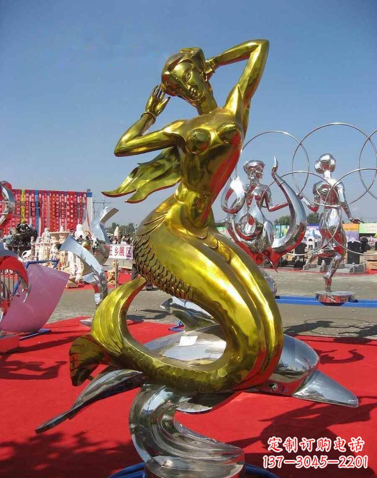 泉州不锈钢美人鱼雕塑——美丽的象征