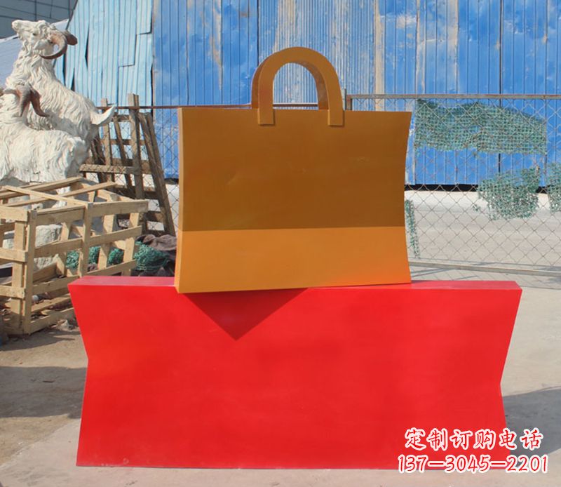 泉州不锈钢购物袋雕塑 (2)
