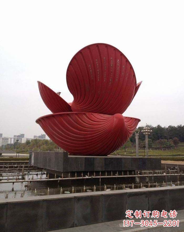 泉州不锈钢广场贝壳喷泉雕塑