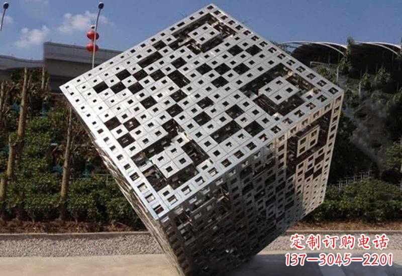 泉州不锈钢广场抽象魔方雕塑