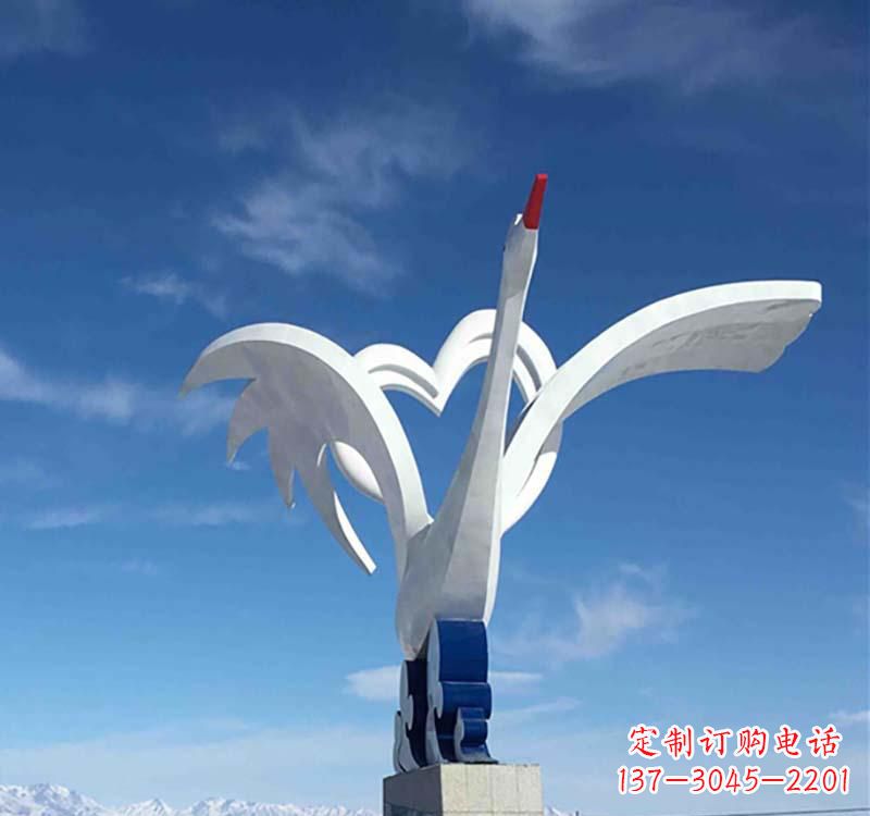 泉州不锈钢广场动物仙鹤雕塑
