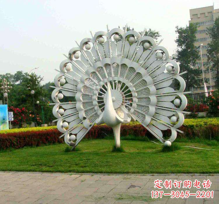泉州不锈钢广场动物孔雀雕塑