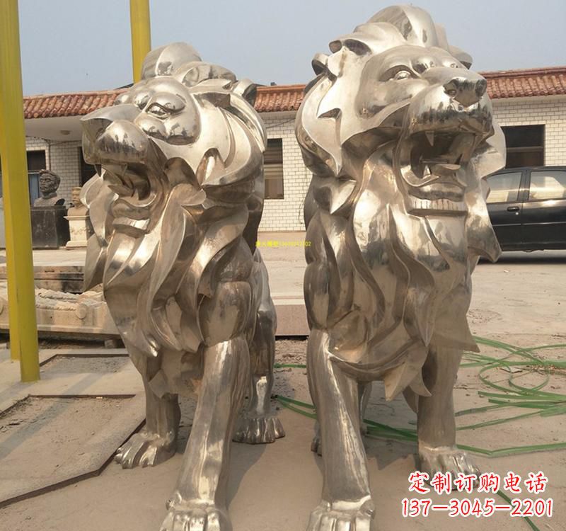 泉州不锈钢广场动物狮子雕塑