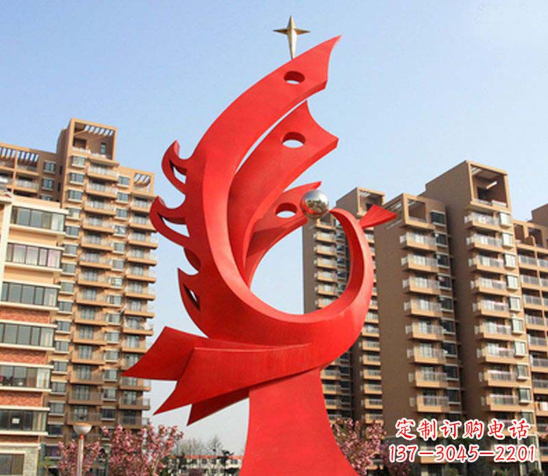 泉州凤凰雕塑不锈钢广场的精美景观