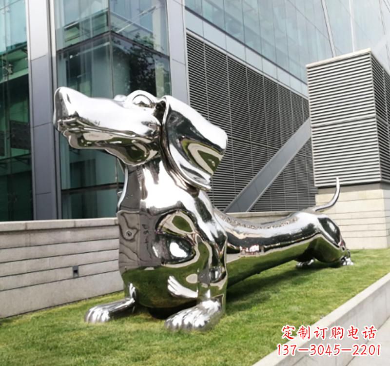 泉州不锈钢动物雕塑——狗